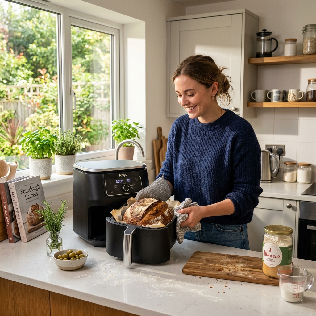 Air fryer bread recipes UK: golden, crusty loaf baked quickly & easily. 2024 guide.