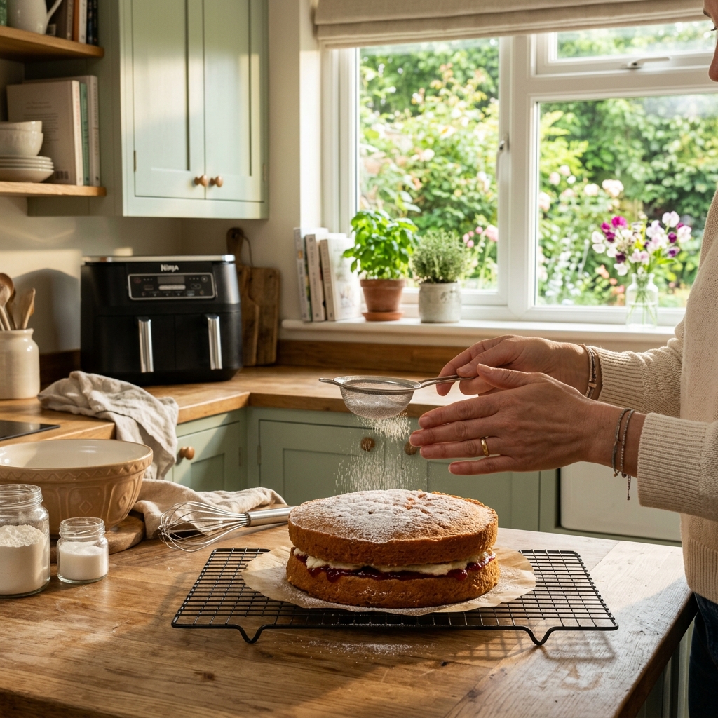 Air fryer baking UK 2024: Cakes & cookies made easily in a hot air fryer oven.